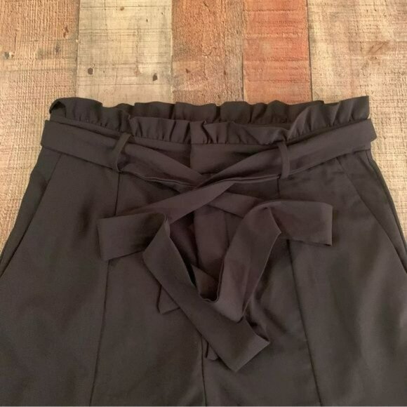 Do + Be womens paper bag style black carrier wear work pants with belt -L - Picture 7 of 10